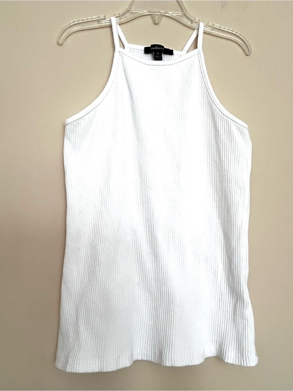 🔸Ambiance Women’s White Ribbed High Neck Tank Top